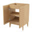 Meuble-lavabo de salle de bain à 2 tablettes en lattes de bois linéaire l 26 po x P 18 po x H 33 po Calandre (lavabo non inclus), chêne-93805405