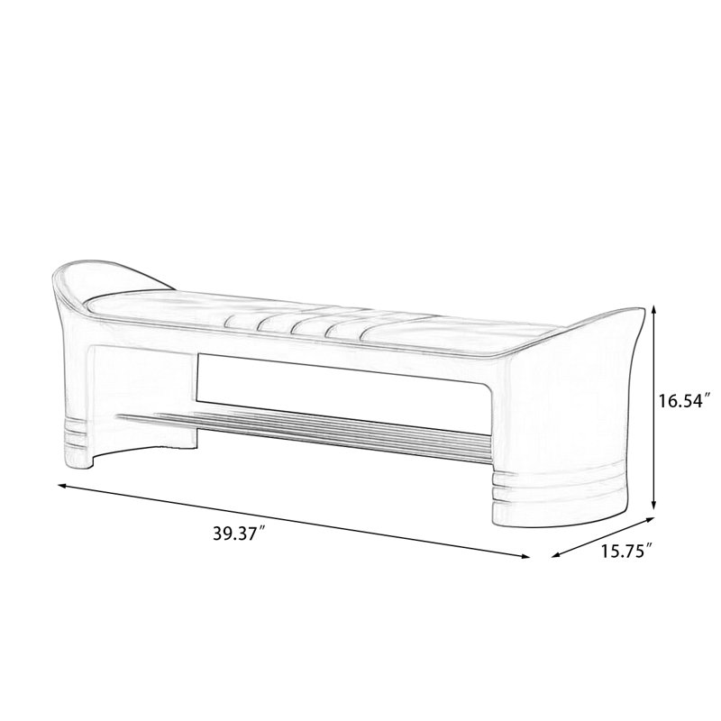 Banc de rangement rembourré pour chaussures, Café