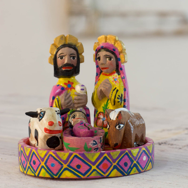 Petite crèche de Noël sculptée Petite