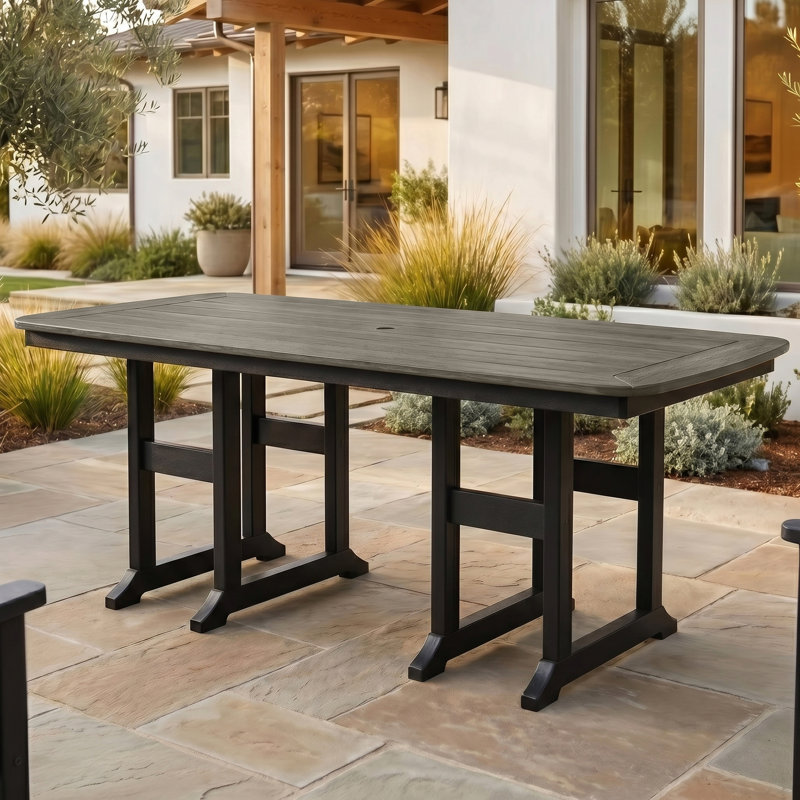 Table de salle à manger rectangulaire 37 "x 71", noir, Gray/Black