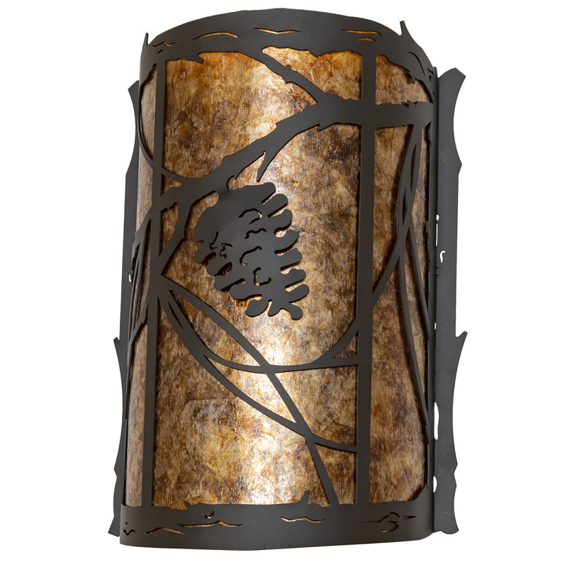 1 - Light Flush Mounted Sconce, 1, Oil Rubbed Bronze, Amber