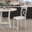 Kasandra Dining Chairs Set of 4, Modern Farmhouse X-Back Kitchen Chairs Set with Faux Leather Seat, Metal Cross Back Side Chairs for Dining Room, Kitchen, Apartment, Restaurant-758667082