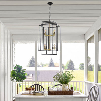18" Modern 8-Light Geometric Pendant Chandelier