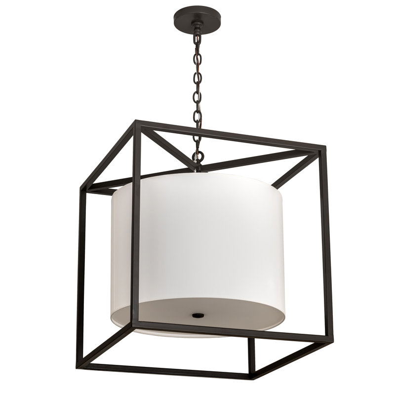 Luminaire suspendu carré / rectangulaire unique à 4 lumières Kitzi Cilindro