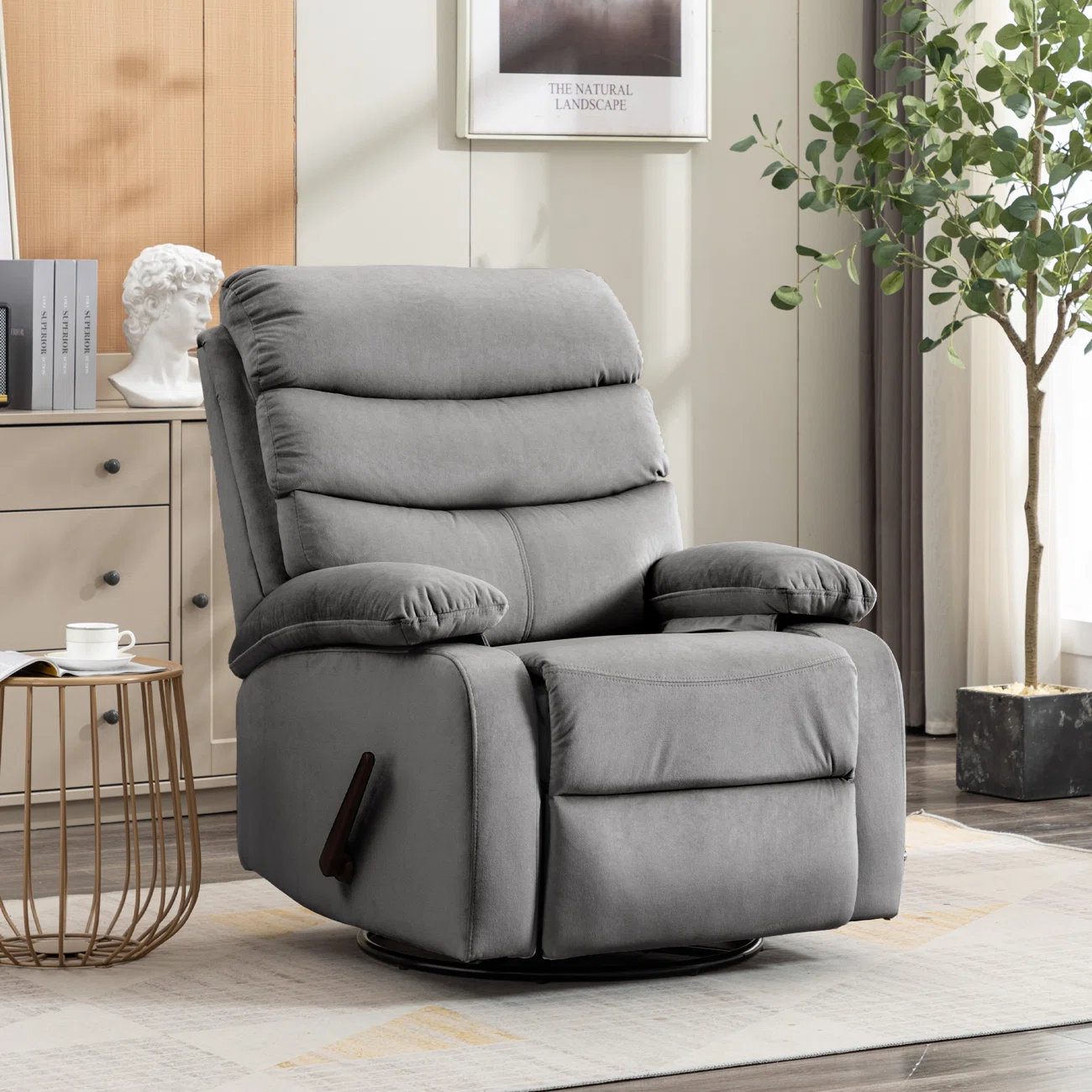 Latitude Run® Fraher Swivel Rocker Recliner Chair In Velvet