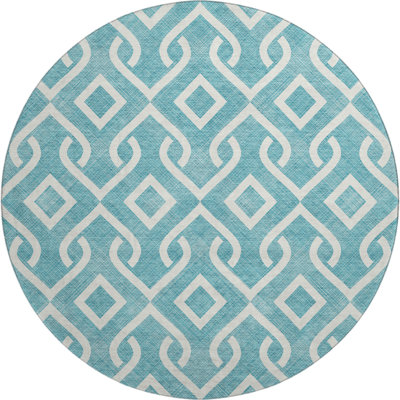 Premium Machine Washable Cerrito Teal Rug