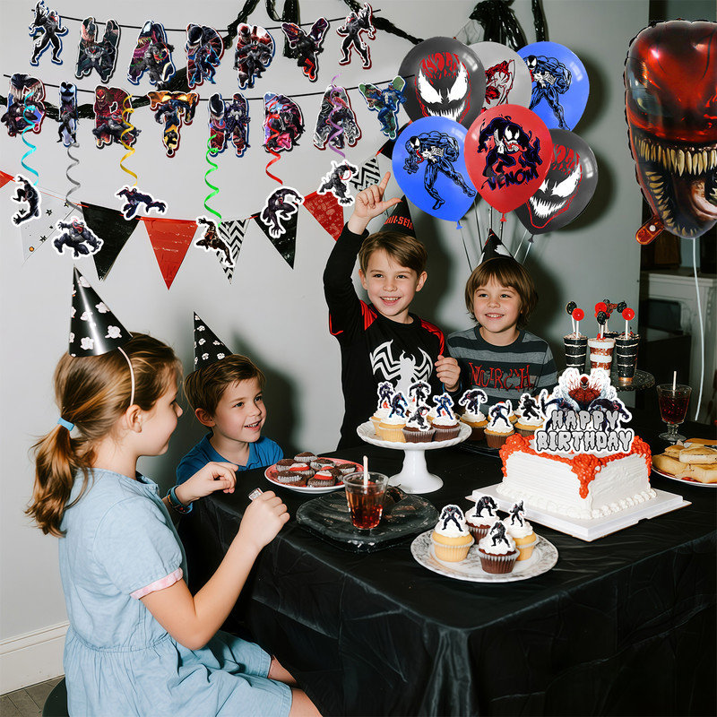 Venom Party Decorations, ensemble de 35 pièces de fête d'anniversaire Venom