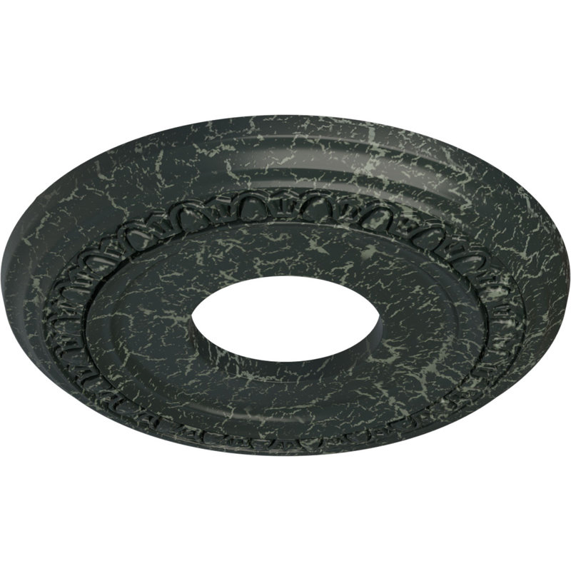 Médaillon de plafond Endurathane Jackson, DE 12 1/4 po x P 4 po x P 1 1/8 po (convient aux auvents jusqu'à 7 3/8 po), finition perle noire peinte à la main