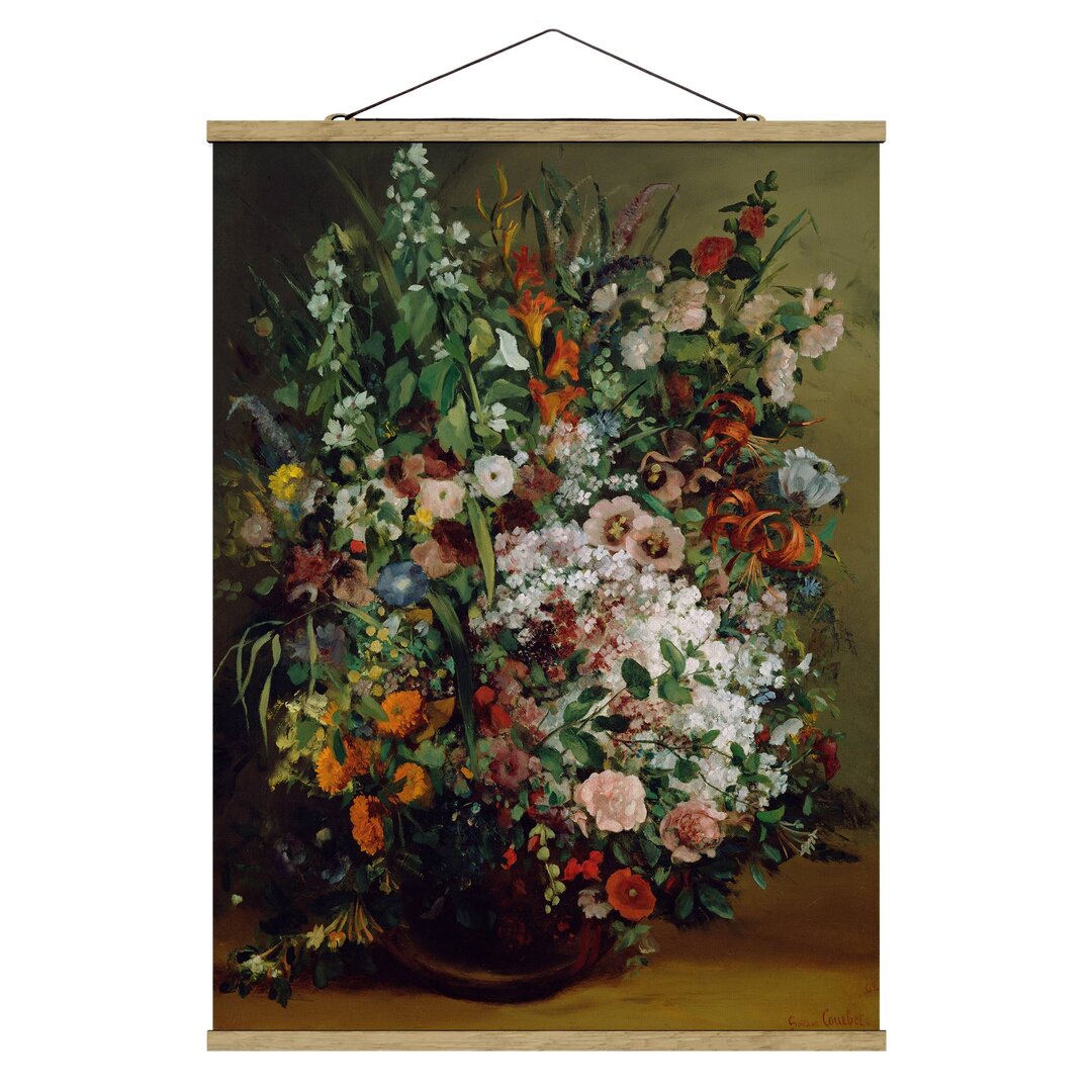 Stoffbild Blumenstrauß in Vase von Gustave Courbet