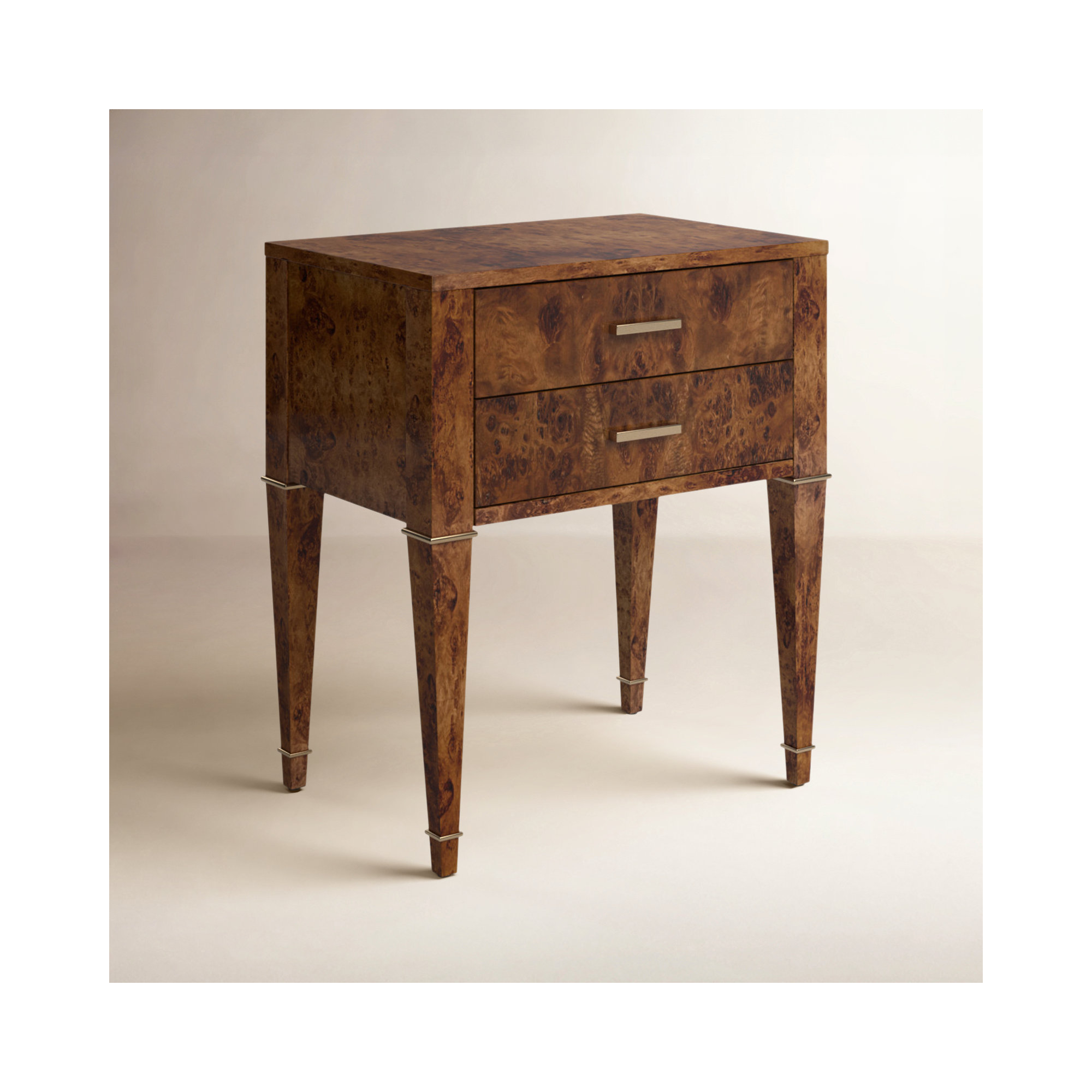 Mazekine 2 - Drawer Nightstand, Honey Burl