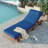 78.8" Outdoor Patio Chaise Lounge Chair, Acacia Wood Adjustable Recliner With Headrest And Retractable Side Tray, Perfect For Terrace, Poolside, Garden, And Beach-1415866079