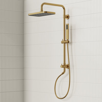 Système de douche mural à pluie, pomme de douche à double fonction avec barre coulissante, douche à main