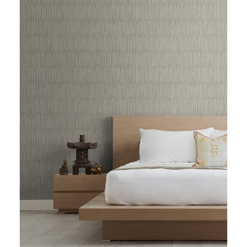 Rouleau de papier peint Cloverdale Zandari Bone L 27 pi x l 27 po, Graystone