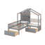 Lit simple avec canapé-lit, tablettes et tiroirs-1473555093