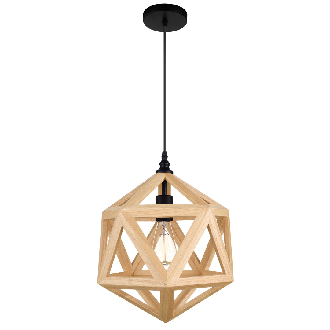 Pang Modern Black Pendant Light Fixture - Single Light Hanging Lamp with Adjustable Cord, Industrial Scandinavian Style, for Kitchen Island, Dining Room, Bedroom, or Entryway Wrought Studio™ 