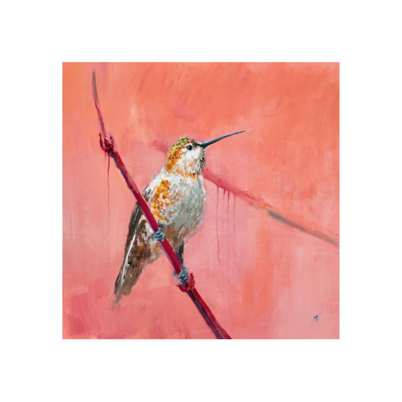 Hummingbird III Painting by Paul Ngo, 30" H x 30" W x 1.5" D, Outdoor