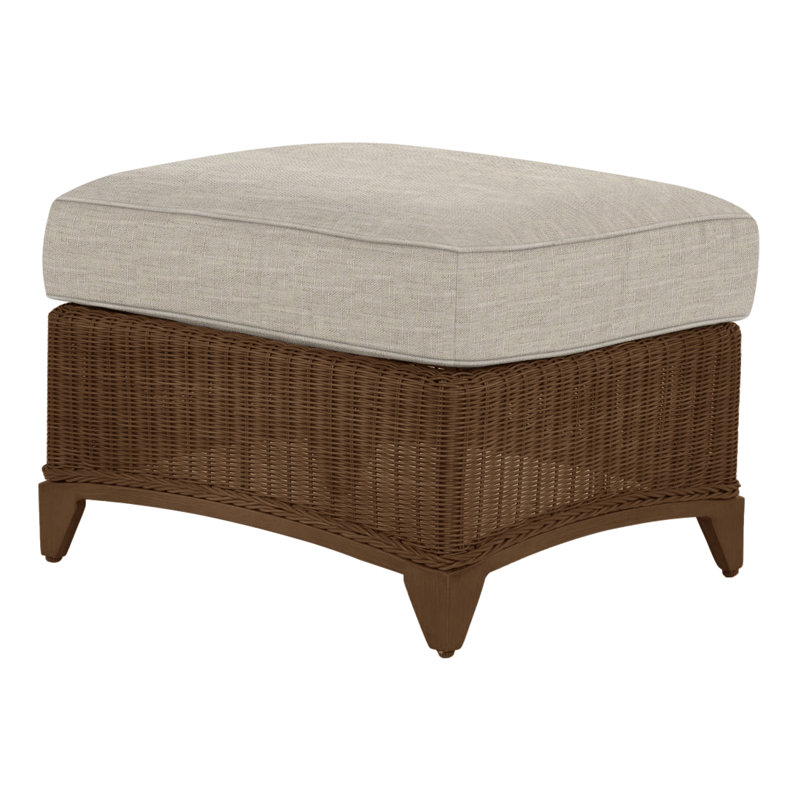 Repose-pieds Astoria - Raphia / chêne, Trépointe, Sunbrella® ‑ lin colombe, Astoria n°90 raffia / chêne