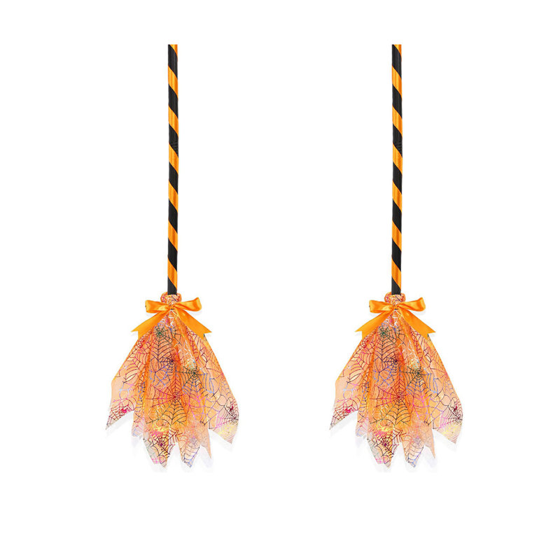Ensemble de 2 accessoires de balai de sorcière d'Halloween, accessoires de balai de sorcière, accessoires de costumes de sorcière pour Halloween