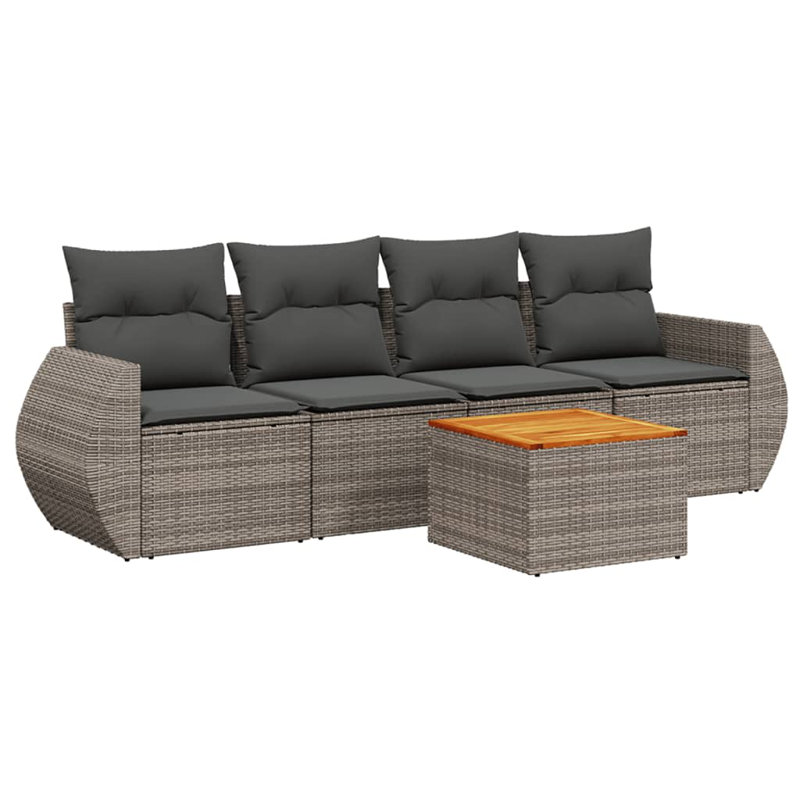  Ensemble de canapé de jardin gris