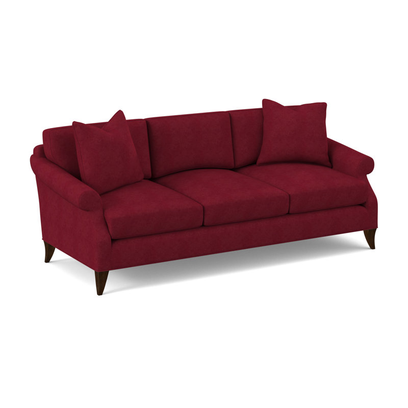 Turner Sofa, American Walnut, Margaret Lipstick Polyester Blend
