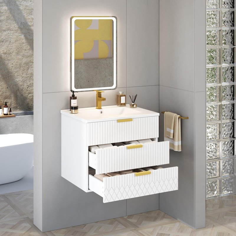 Armoire murale flottante, Blanc