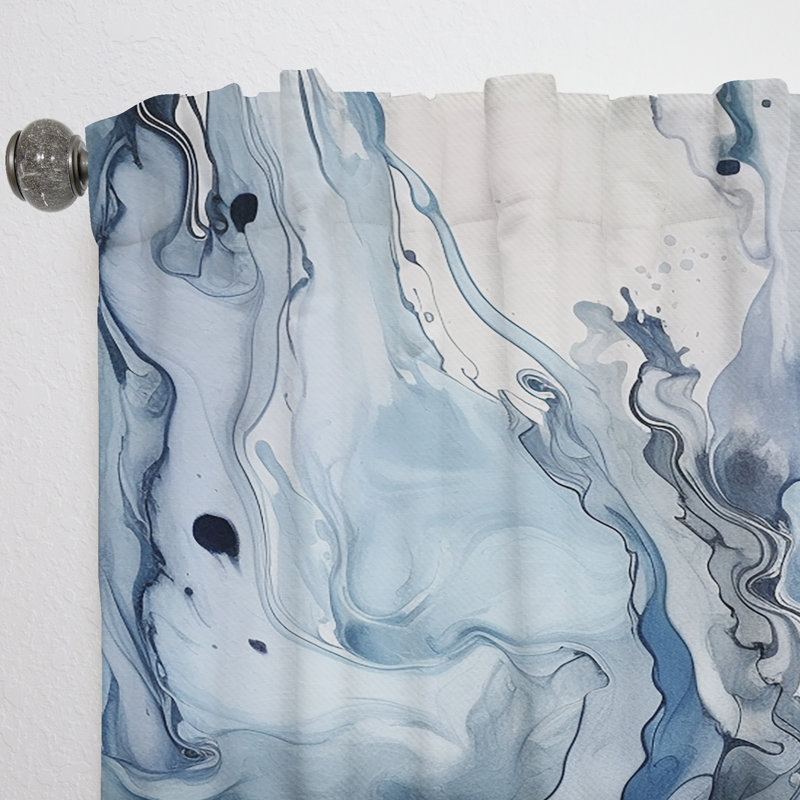 Elixir II bleu et gris - Rideau moderne - Velours obscurcissant - 1 panneau, L 52 po x L 84 po