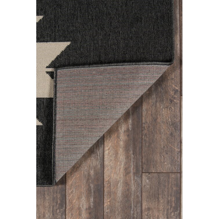 Mortimer Southwestern Charcoal Indoor/Outdoor Area Rug AllModern Rug Size: Rectangle 5'3 x 7'7