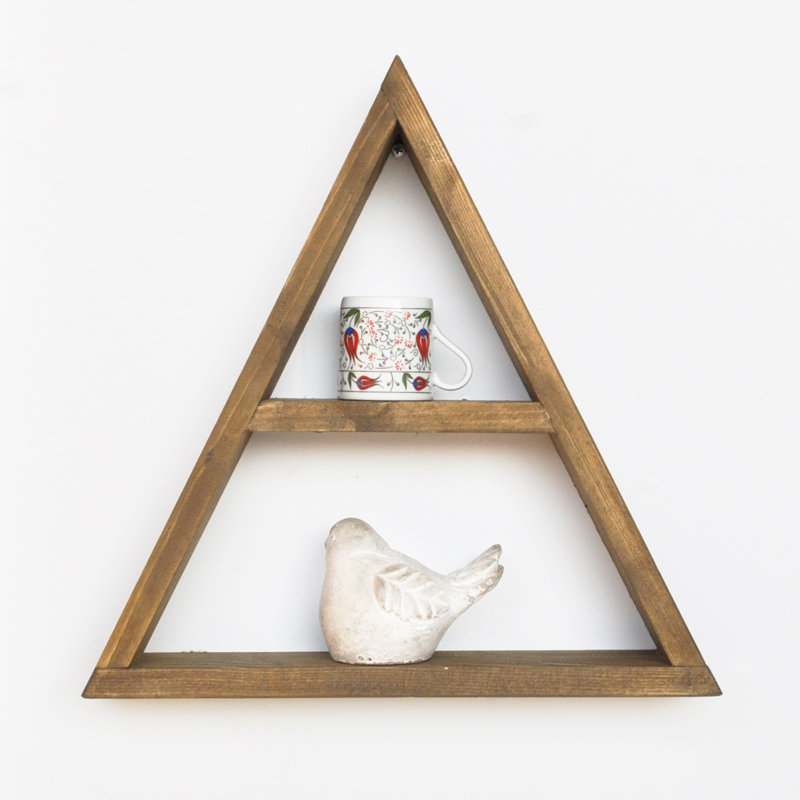 Tablette flottante triangulaire en bois massif Karlie