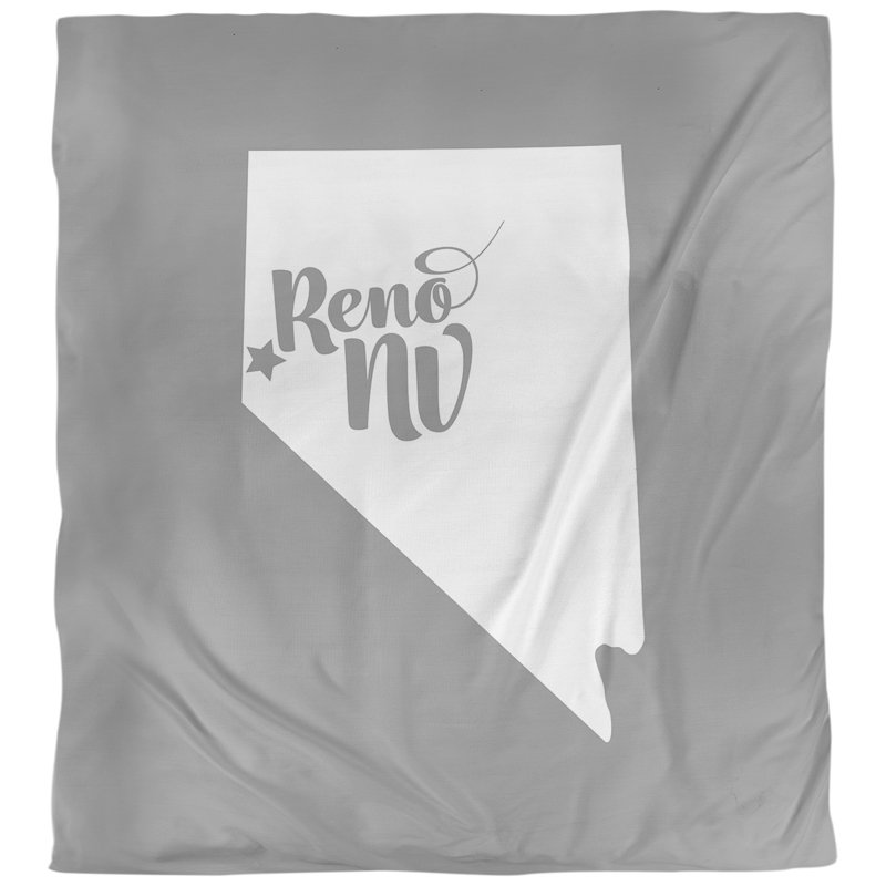 Housse de couette reno nevada, Housse de couette pour grand lit, Gris, Microfibre