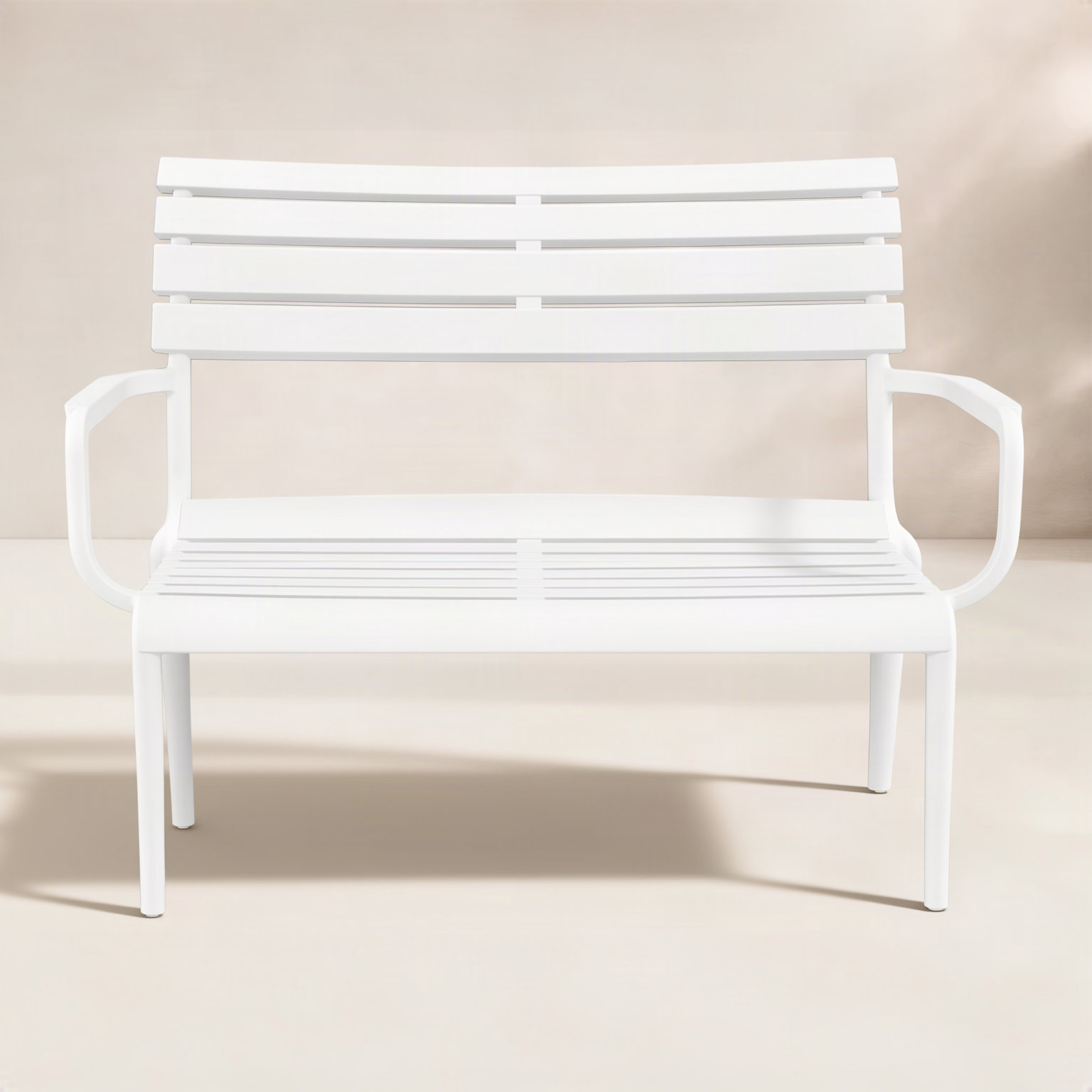 Ruta 46" Garden Bench, White