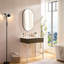 Miroir mural ovale en métal noir-878369795
