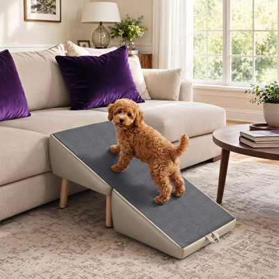 2-in-1 Dog Stairs with Split Ottoman Design & Non-Slip Surface, Dogs Ramp with Easy to Assemble for Small Dogs Cats Puppy