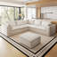 Canapé d'angle modulaire en forme de V avec pouf et assemblage sans outil
