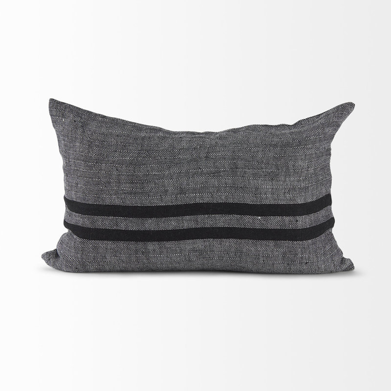 Housse de coussin décoratif gris foncé