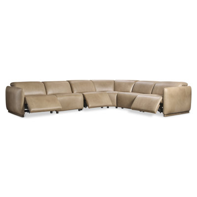 Bernhardt Alta 6-Piece Leather Power Motion Sectional