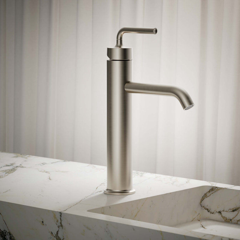 Purist® Vessel Sink Bathroom Faucet with Drain Assembly, Vibrant Brushed Nickel