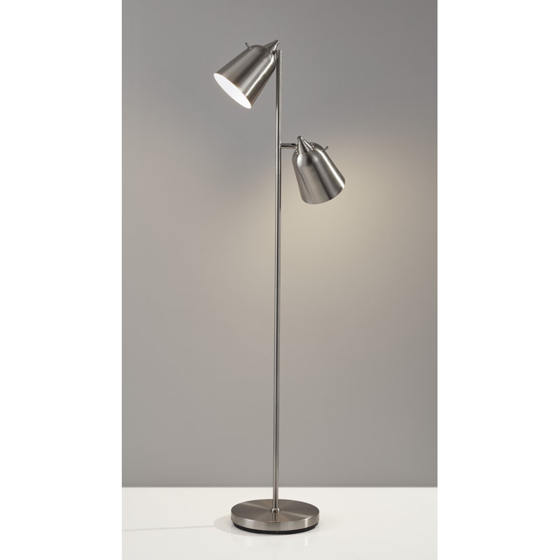 Geniece 57.5'' Task Floor Lamp, Brushed Steel