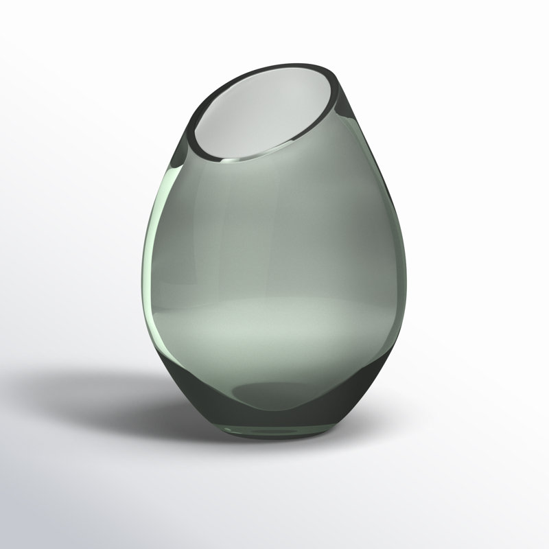 DROP Glass Table Vase, Smoke, 9.45" H x 7.48" W x 7.48" D