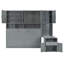 Lit escamotable simple simple avec placard, tiroirs et bureau - gris