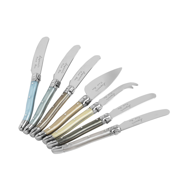 French Home Laguiole Mother 7 Piece Cheese Knife And Spreader Set