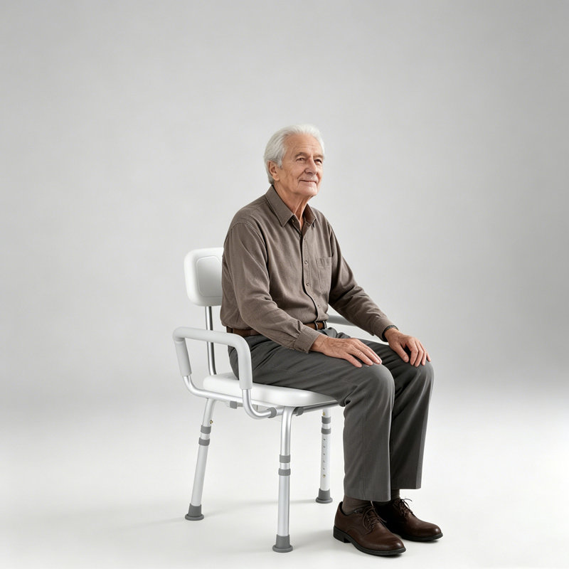 Heavy-Duty Shower Chair with Arms and Back