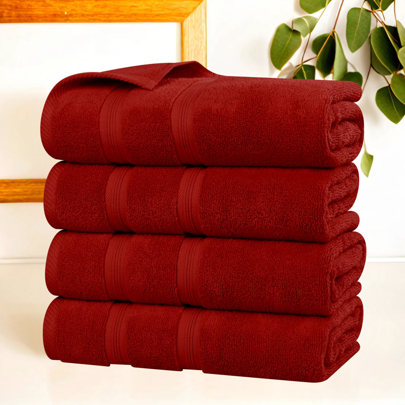 Ensemble de serviettes 100% coton Superior Smart Dry Zero Twist, Cramoisi