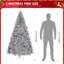 6 Ft Silver Pre-Lit Artificial Christmas Tree With 300 Lights