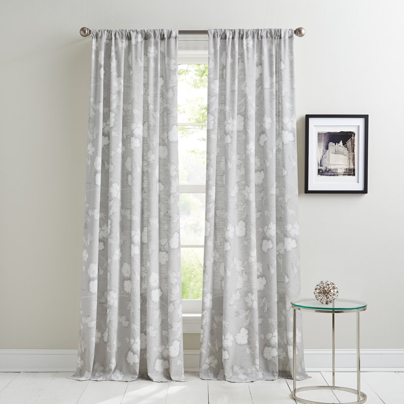 Paire de rideaux 50 x 63 DKNY Dandelion, Gris, L 50 po x L 63 po