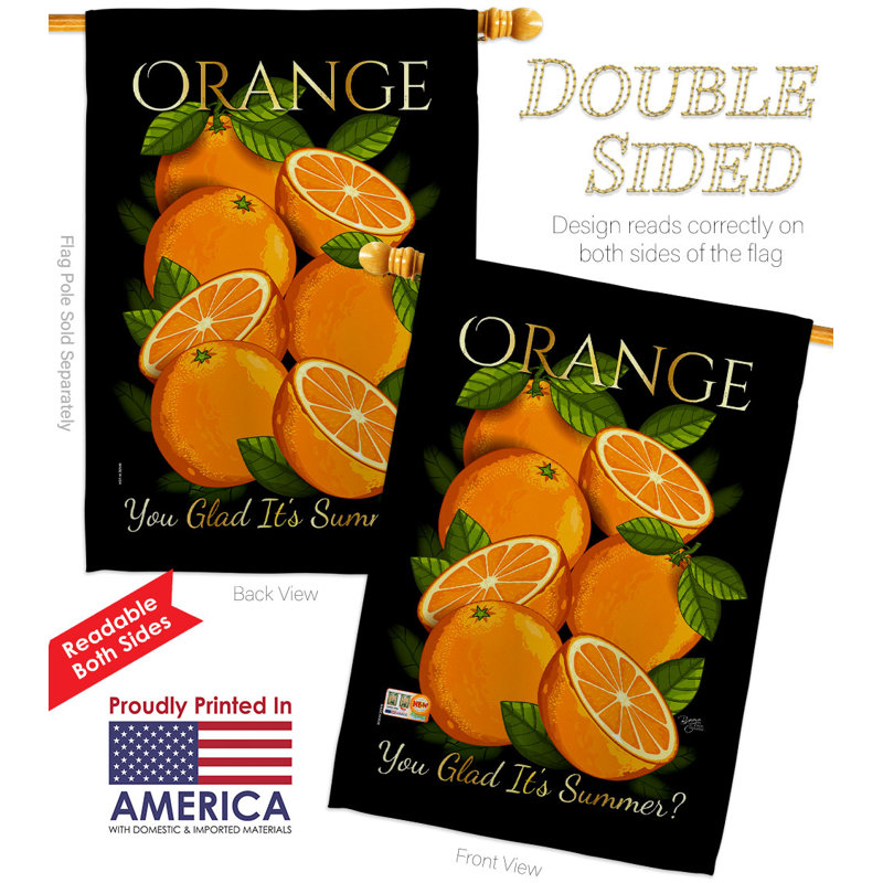 Drapeau de maison 2 pi 3 po x 2 pi 3 pi Sweet Orange