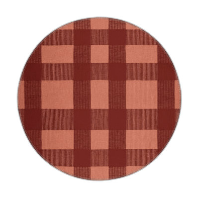 Tapis d'intérieur et d'extérieur à carreaux brun