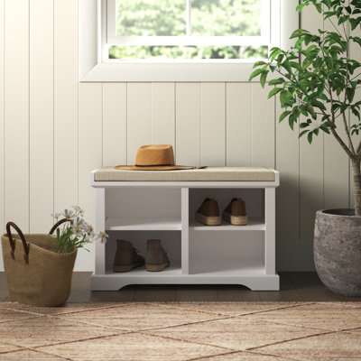 Simons Upholstered Shelves Storage Bench