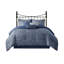 Édredon 7 pièces bleu marine, imprimé texturé, bleu marine-124755046
