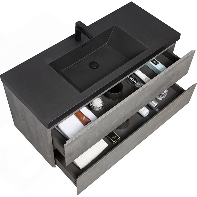 Meuble-lavabo flottant avec 1 lavabo, 47"