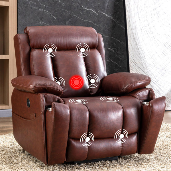 Hokku Designs Halm Upholstered Heated Massage Chair